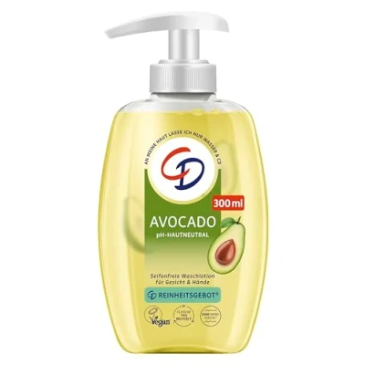 Abbildung von CD Avocado Waschlotion im Spender 300ml Pflegende Lotion für eine feuchtigkeitsspendende Reinigung Vegan und seifenfrei, 300 ml