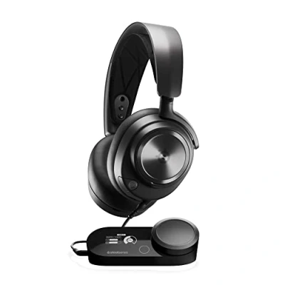 Abbildung von SteelSeries Arctis Nova Pro Multi System Gaming Headset Hi Res Audio 360 Surround Sound GameDAC Gen 2 ClearCast Mikrofon PC, PS5, PS4, Switch