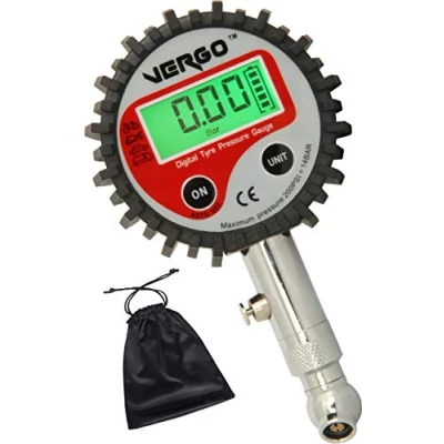 Abbildung von Vergo Digital Reifendruckmesser 0 200 PSI / 14 BAR Reifendruckprüfer Präzision Reifendruck Messgerät für Geländewagen, Transporter, Sprinter, LKW, Fahrräder (mit Autoventilen), Motorräder Autos