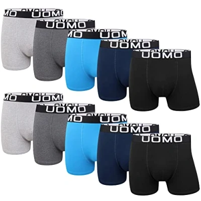 Abbildung von L&amp;K 10er Pack Herren Retroshorts Boxershorts Baumwolle Schwarz Mehrfarbig Unterhose 1116UN L