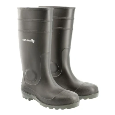 Abbildung von Högert Technik RITTER Schutzstiefel Gummistiefl Wasserdichter Sicherheitsstiefel und Arbeitsstiefel Sicherheitsgummistiefel EN ISO 20345 S5 SRA schwarz 41
