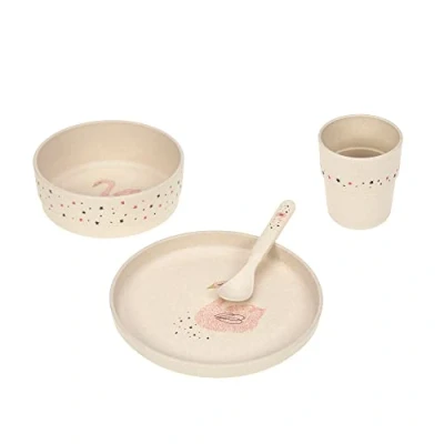 Abbildung von LÄSSIG Kindergeschirr Set (Teller, Becher, Schälchen, Löffel) ohne , BPA frei, für Spülmaschine und Mikrowelle/Dish Little Water Swan