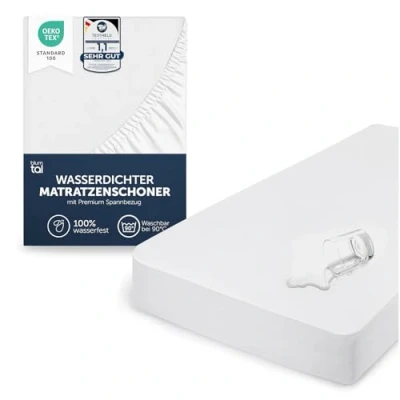 Abbildung von Blumtal® Luxus Standard WasserdichterMatratzenschoner Oeko TEX Zertifiziert, Anti Allergie Matratzenschoner, Waschmaschinenfester Matratzenschoner 80x200cm
