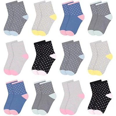 Abbildung von L&amp;K II 12er Pack Kindersocken Mädchen Wintersocken Sportsocken mit Pünktchen Baumwolle 2841 39 42