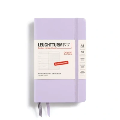 Abbildung von LEUCHTTURM1917 370498 Wochenkalender &amp; Notizbuch 2025, Pocket A6 Hardcover 12 Monats Planer, 80 g, liniert Lilac