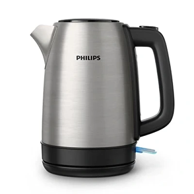 Abbildung von Philips Wasserkocher 1.7 L Fassungsvermögen mit Kontrollanzeige, Edelstahl, Pirouettenbasis (HD9350/90) 2200 Watt, ‎23 x 15.6 24.3 cm, Schwarz ( EU Stecker)