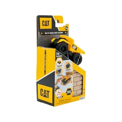 Abbildung von CAT Baustellenfahrzeuge Kinder Spielzeug Dig N&#039; Build Bausand Spielset mit 230 Gramm Sandmischung Kinetischer Sand Baustellen Sandspielzeug Set &amp; Geschenke ab 3 Jahren