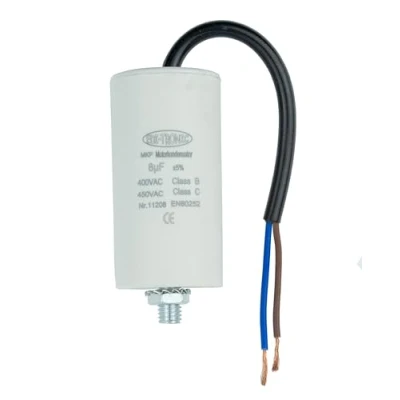 Abbildung von Kondensator Anlaufkondensator Motorkondensator Arbeitskondensator Kabel 8µF 450V