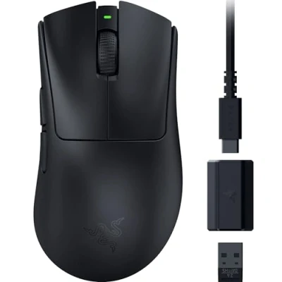 Abbildung von Razer DeathAdder V3 HyperSpeed Ultra leichte kabellose ergonomische E Sport Gaming Maus mit 26K DPI (55g leicht, Soft Touch Beschichtung, 100 Stunden Laufzeit, 8K Hz) Schwarz