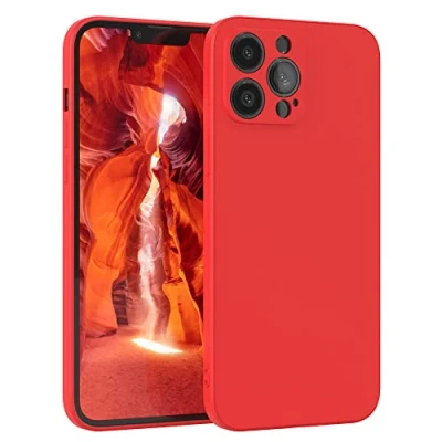 Abbildung von EAZY Case Silikonhülle für iPhone 13 Pro Max Hülle Silikon Rot weich stoßfeste Handyhülle Schutzhülle mit Kameraschutz Dünn Premium Schutz Cover TPU Phone Bumper in