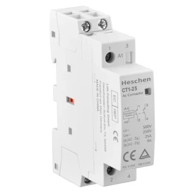 Abbildung von Heschen Haushalt AC Schütz, CT1 25, 2 polig zwei normal offen, 220V/230V Spulenspannung, 35mm DIN Schienenaufnahme (1)
