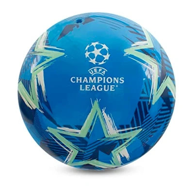 Abbildung von UEFA Champions League Offiziell lizenzierter Spielball, 9 Zoll, Flyaway, Merchandise, Sammlerstück für Kinder und Erwachsene, tolle Geschenkidee Fußballfans, blau