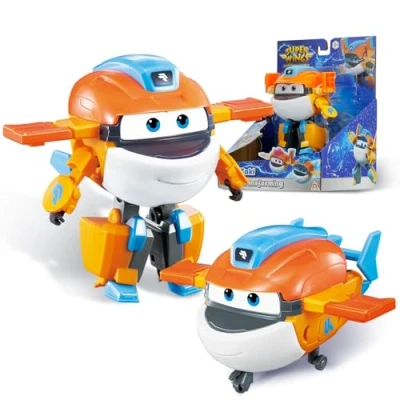 Abbildung von Super Wings Transformations Flugzeug Supercharged Taki, ca. 12,7 cm große Spiel Figur für Kinder, Spielzeug und Roboterfigur 3+ Jahre Alten Jungen Mädchen