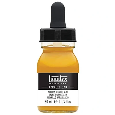 Abbildung von Liquitex 4260414 flüssige Professional Acrylfarben Ink, Tusche, 30 ml, hochpigmentierte Airbrushfarbe, Gelborange Azo