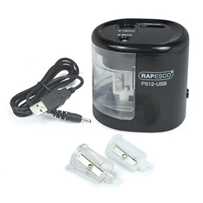 Abbildung von Rapesco 1449 PS12 USB Anspitzer, Schwarz