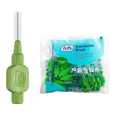Abbildung von TePe Interdental Brush, Original, Green, 0.8 mm/ISO 5, 20pcs, plaque removal, efficient clean between the teeth, tooth floss, for narrow gaps