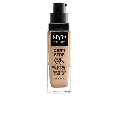 Abbildung von NYX Professional Makeup Can&#039;t Stop Won&#039;t Full Coverage Foundation, Langanhaltend, Wasserfest, Vegane Formel, Mattierter Teint, Farbton: Buff