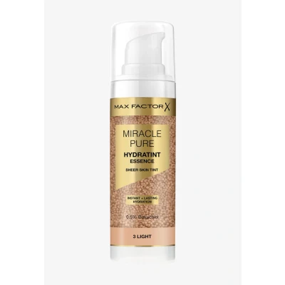 Abbildung von Max Factor Miracle Pure Hydratint Essence, feuchtigkeitsspendendes Make up mit leichter Deckkraft, 71 Prozent wasserbasiert, Mikro Kapsel Pigmenten, 30 ml, Fb 3 Light