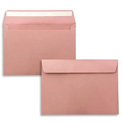 Abbildung von 100x Briefumschläge DIN C5 Altrosa (Rosa) 16,2 x 22,9 cm Haftklebung Edle Kuverts für große Einladungen und Karten zum Geburtstag oder Hochzeit