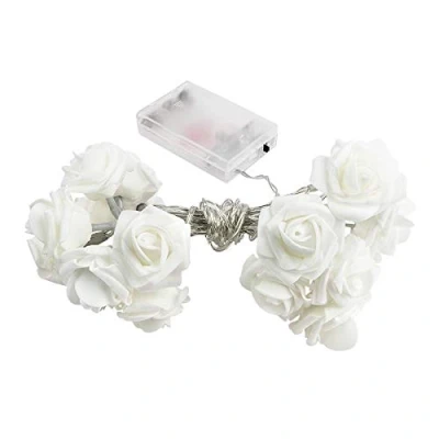 Abbildung von Ideen mit Herz LED Lichterkette Rosen 20 Lichter warmweiß batteriebetrieben romantische Zimmer Deko (weiß)