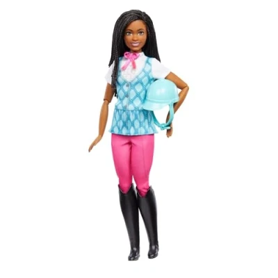 Abbildung von Barbie Puppe Brooklyn“ und Zubehör von Mysteries: Das geheimnisvolle Pferdeabenteuer“, inklusive Modepuppe, abnehmbarem Reitoutfit Helm, HXJ39