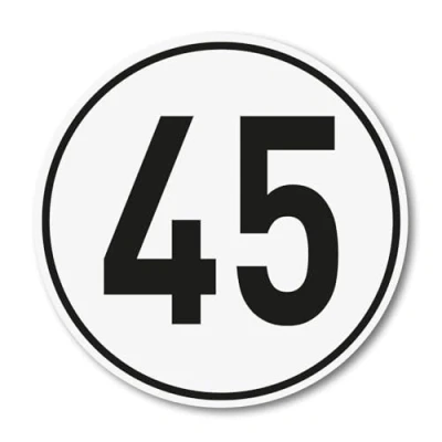 Abbildung von 45 km/h Aufkleber I Größe Ø 10 cm Geschwindigkeitsaufkleber hin_722
