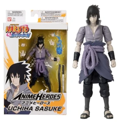 Abbildung von BANDAI Anime Heroes Naruto Shippuden Figur 17 cm Sasuke Uchiwa Offizielle Lizenz Gelenkige Manga Actionfigur Spielzeug für Kinder ab 4 Jahren 36902