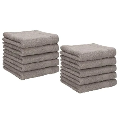 Abbildung von Betz 10 Stück Seiftücher Seiftuch Seiflappen Set Palermo 100% Baumwolle Größe 30x30 cm (Stone)