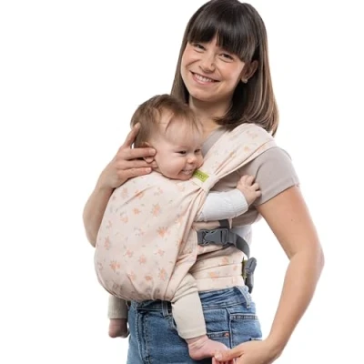 Abbildung von Boba Bliss Babytrage Neugeborene ab Geburt bis 15 kg 2 in 1 Baby Carrier &amp; Tragetuch Ohne Binden Knoten, Hüftfreundliche Geburt, Weiche elastische Trage (Posy)