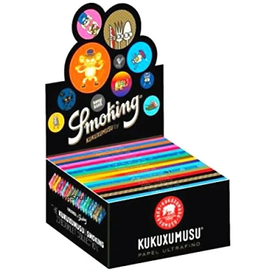 Abbildung von Smoking KUKUXUMUSU 1 Box King Size Papers 50 x 33 Blättchen Long mit 20 unterschiedlichen Motiven Original®