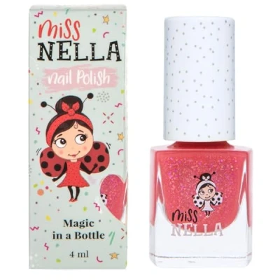 Abbildung von Miss Nella SUGAR HUGS abziehbarer Nagellack speziell für Kinder, rosa Glitzer, Peel Off Formel, ungiftig, wasserbasiert und geruchsneutral