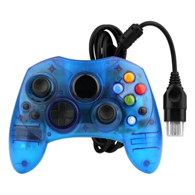 Abbildung von OSTENT verkabelter Controller S Typ 2 A für die ältere Generation der Microsoft Xbox Videospielkonsole Farbe Blau