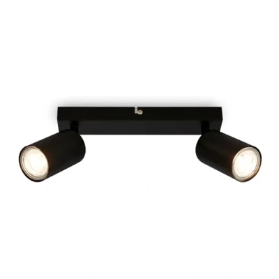 Abbildung von BRILONER Deckenlampe schwenkbar, GU10 Fassung, max. 9 W, Deckenleuchte, Lampe, Wohnzimmerlampe, Schlafzimmerlampe, Küchenlampe, Deckenstrahler, Deckenbeleuchtung, Flurlampe, 25,5 cm, Schwarz