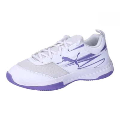 Abbildung von Puma Varion II JR Unisex Handballschuh für Kinder, Größe: 35.5, White/lavender alert Schuhe