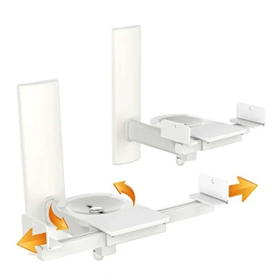 Abbildung von RICOO 2X Lautsprecherwandhalterungen Universal Lautsprecher Wandhalterungen Schwenkbar Neigbar LH023 W Halterung Boxen Wand Halter Boxenhalterung Set bis Max. 25 Kg Wandhalter Speaker Wall Mount