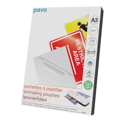 Abbildung von pavo 8029792 Laminierfolientasche, DIN A3, matt, 250 mic