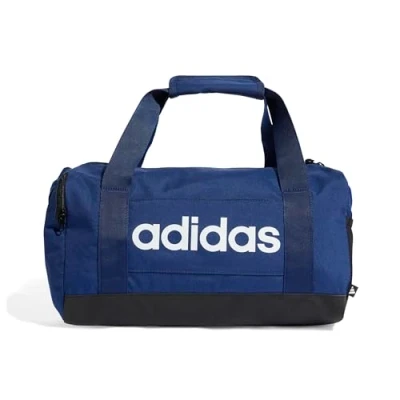 Abbildung von adidas Unisex Essentials Linear Duffel Bag, Dark Blue/White, XS