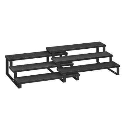 Abbildung von SONGMICS Gewürzregale, Küchenregale stehend, Küchen Organizer, 2er Set, Holzwerkstoff, je 3 Ablagen, ausziehbar, stapelbar, für Speisekammer, Arbeitsplatte, ebenholzschwarz tintenschwarz KCS116B01