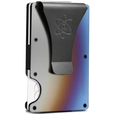 Abbildung von ROSSM Geldbörse Herren mit RFID Schutz Kartenetui aus Kohlefaser und Metall Geldklammer Gummiband Geldbeutel Slim Wallet for Men