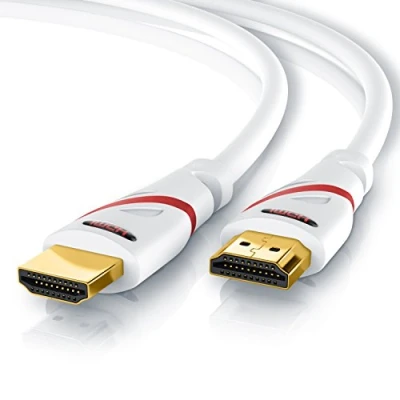 Abbildung von CSL 8K / 4K HDMI Kabel 2.1/2.0 2m @ 60Hz 120Hz 48 Gbit/s 3D Ultra High Speed mit Ethernet TV Blu ray PS5 Xbox Series X Switch weiß 2 Meter