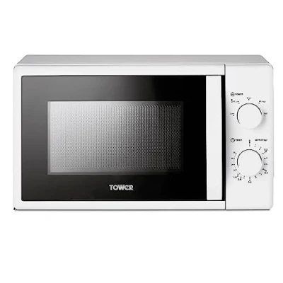 Abbildung von Tower T24034WHT 20 Liter 700W Manuelle Mikrowelle mit 5 Leistungsstufen und einem 35 Minuten Timer Weiss
