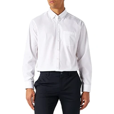 Abbildung von Seidensticker Herren Business Hemd Regular Fit Bügelfrei Button Down Kragen Langarm 100% Baumwolle