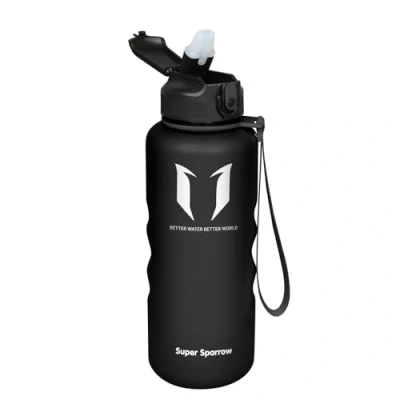 Abbildung von Super Sparrow Trinkflasche mit Strohhalm Tritan Wasserflasche 1.5L BPA Frei Ideale Sportflasche Auslaufsichere Trinkflaschen für Kinder Leicht, Nachhaltig