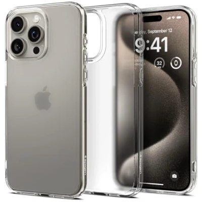 Abbildung von Spigen für iPhone 15 Pro Max Ultra Hybrid Hülle [Anti Yellowing] Case Handyhülle Schutzhülle Cover Transparent Durchsichtig Dünn Slim Frost Clear