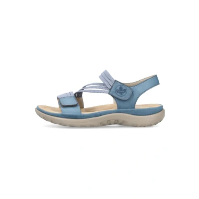 Abbildung von Rieker Damen Klassische Sandalen 68871, Frauen Sandalen,Sommerschuhe,Freizeitschuhe,offene Schuhe,Strandschuhe,blau (14),39 EU / 6 UK