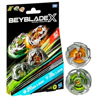 Abbildung von Hasbro Beyblade X Gale Wyvern 5 80GB und Tail Viper 3 80HN Kreisel Dual Pack, Set