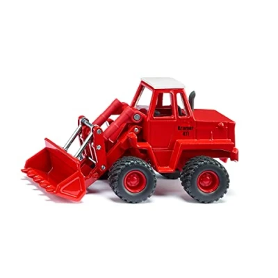 Abbildung von siku 3563, Kramer 411 Radlader, Spielzeug für Kinder, 1:50, Metall/Kunststoff, Rot, Schaufel und Ladearm beweglich, Grobstollige Gummireifen