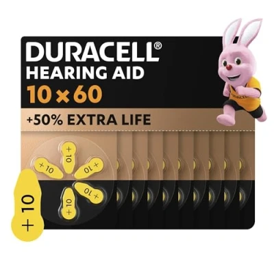 Abbildung von Duracell Hörgerätebatterien Größe 10, 60er Pack [Amazon exclusive]