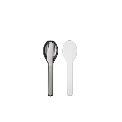 Abbildung von Mepal Besteck 3 teiliges Set Ellipse für unterwegs Besteht aus einem Messer, Gabel &amp; Löffel mit Reiseetui Edelstahl Nordic Black