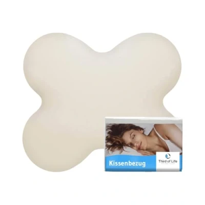 Abbildung von Kissenbezug Elfenbein weiß Einzelpack Seitenschläfer Kissen ACAMAR, Baumwolle (Double Jersey), Bügelfrei &amp; trocknergeeignet, Kissenhülle mit Reißverschluss, Oeko Tex Zertifiziert